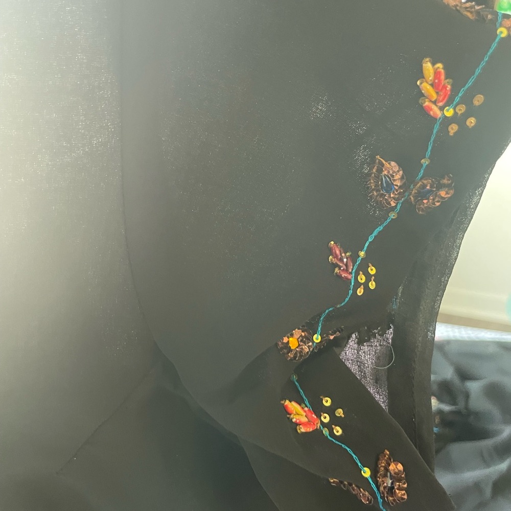 Beautiful delicate black sari designer new lightweight  embroidery elegant new - Picture 6 of 10